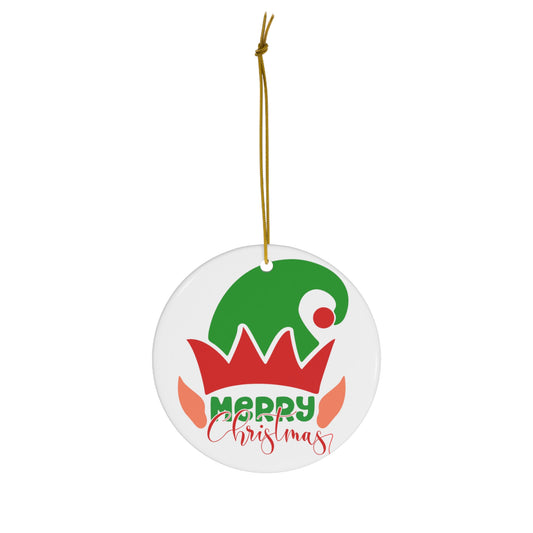 Merry Christmas Elf, Ceramic Ornament, 1-Pack