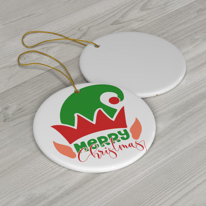 Merry Christmas Elf, Ceramic Ornament, 1-Pack