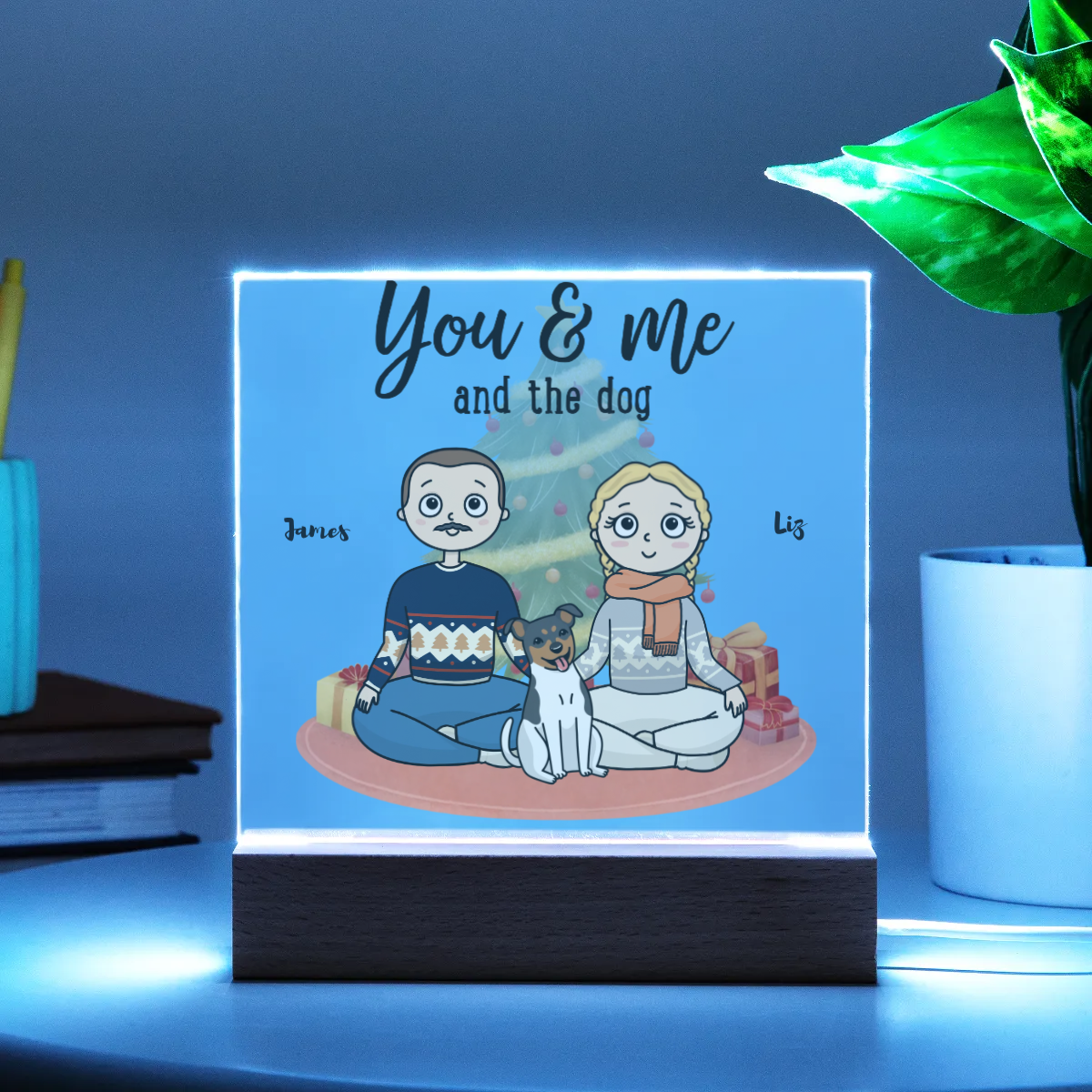 Personalized Acrylic Plaque "You & Me and the Dogs"