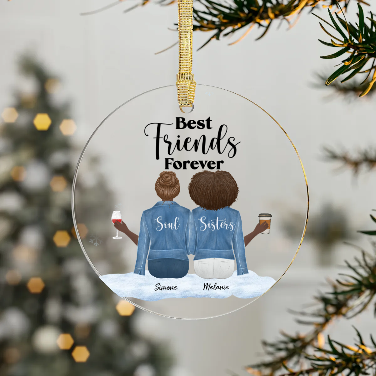 Personalized - Besties - Acrylic Ornaments