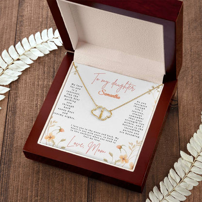 Gift for Daughter, My Heart is One with Yours - 10K Gold & Diamond Hearts Necklace