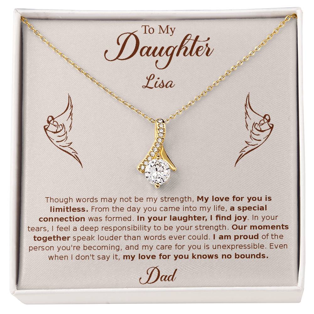 Gift for Daughter - from Dad, Alluring Beauty Necklace (Yellow Gold)