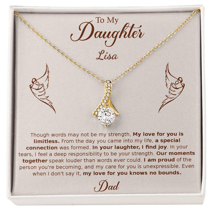 Gift for Daughter - from Dad, Alluring Beauty Necklace (Yellow Gold)