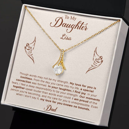 Gift for Daughter - from Dad, Alluring Beauty Necklace (Yellow Gold)