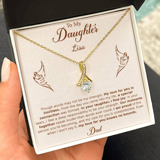 Gift for Daughter - from Dad, Alluring Beauty Necklace (Yellow Gold)