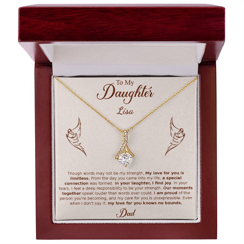 Gift for Daughter - from Dad, Alluring Beauty Necklace (Yellow Gold)