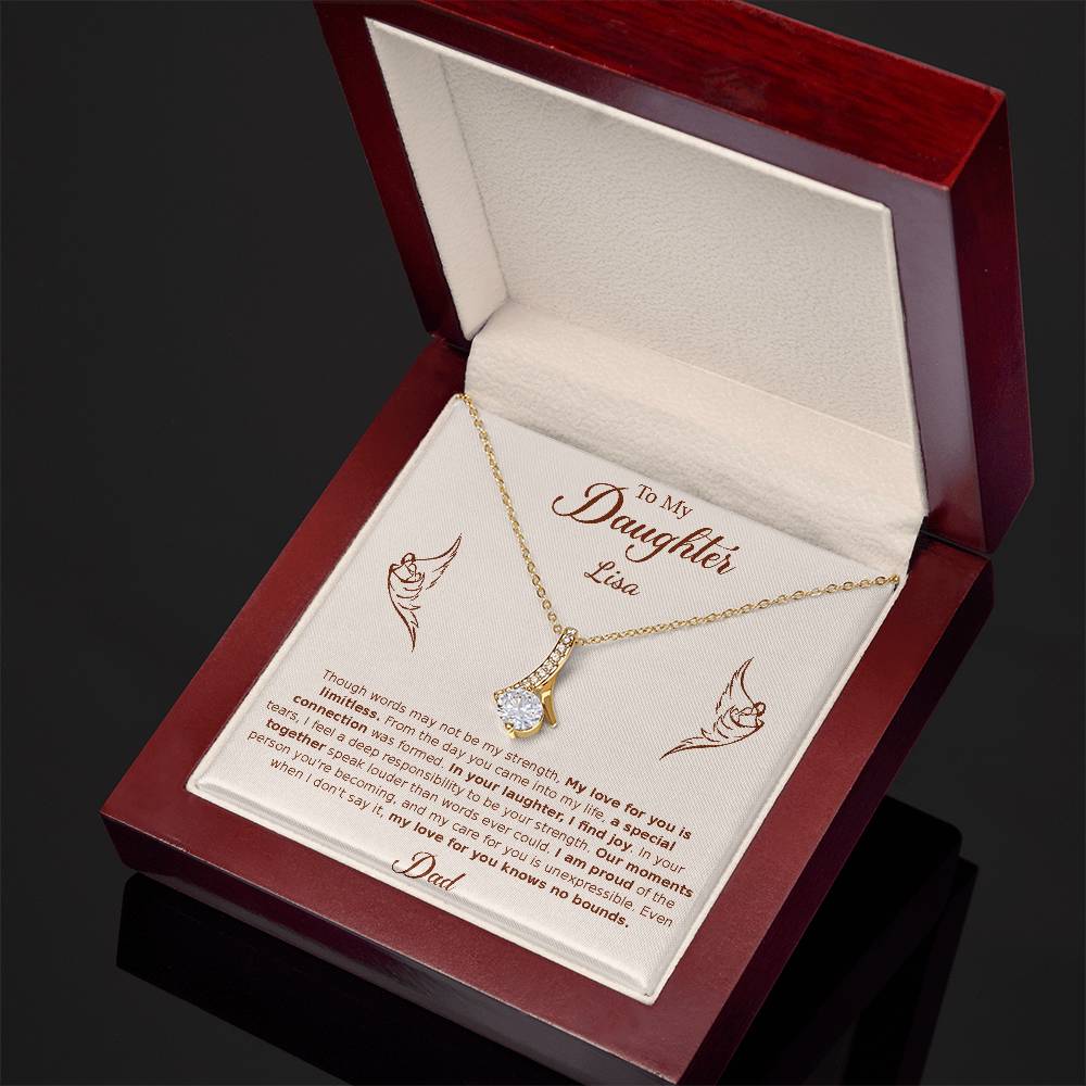 Gift for Daughter - from Dad, Alluring Beauty Necklace (Yellow Gold)