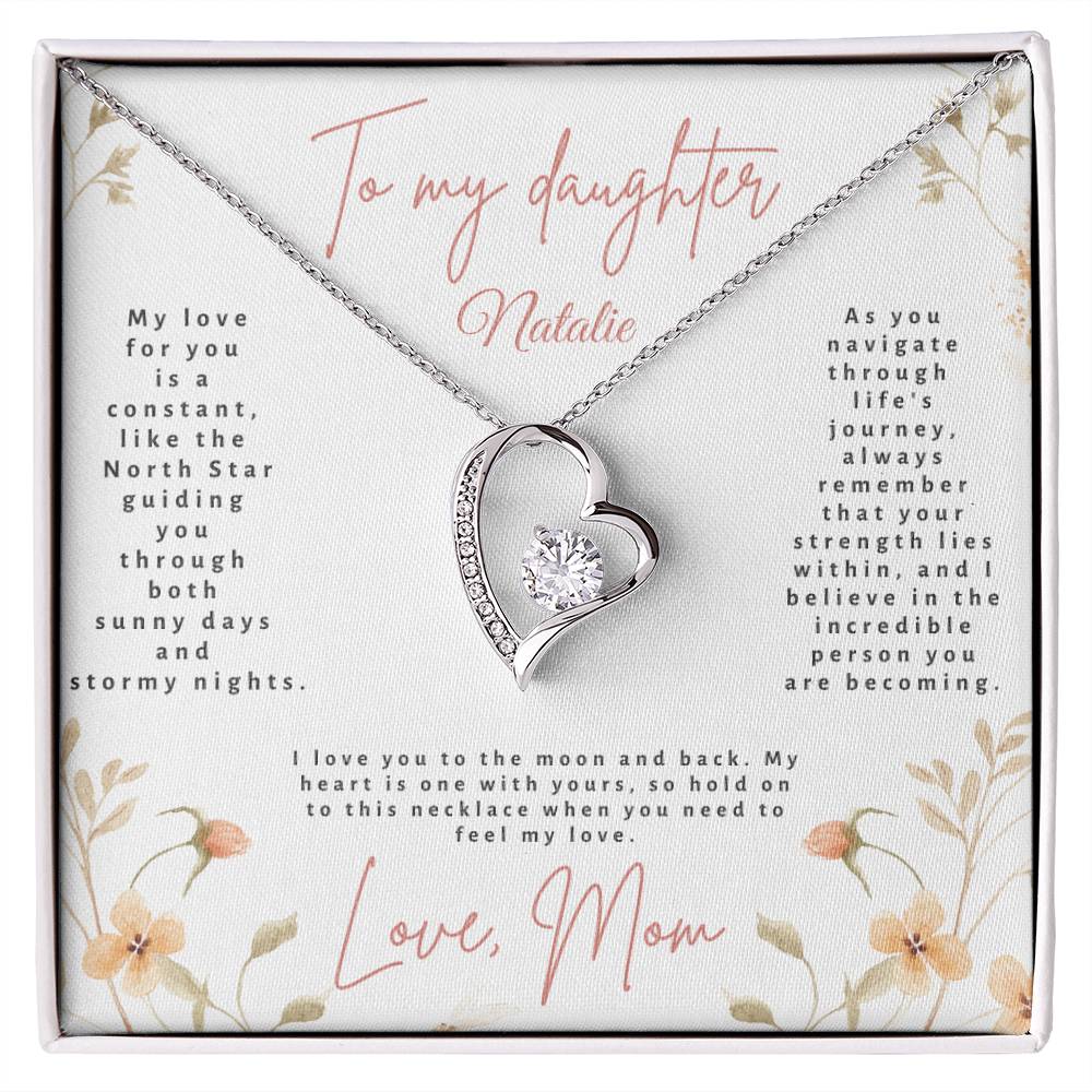 Gift for Daughter - Your Strength Lies Within - Polished Heart Pendant