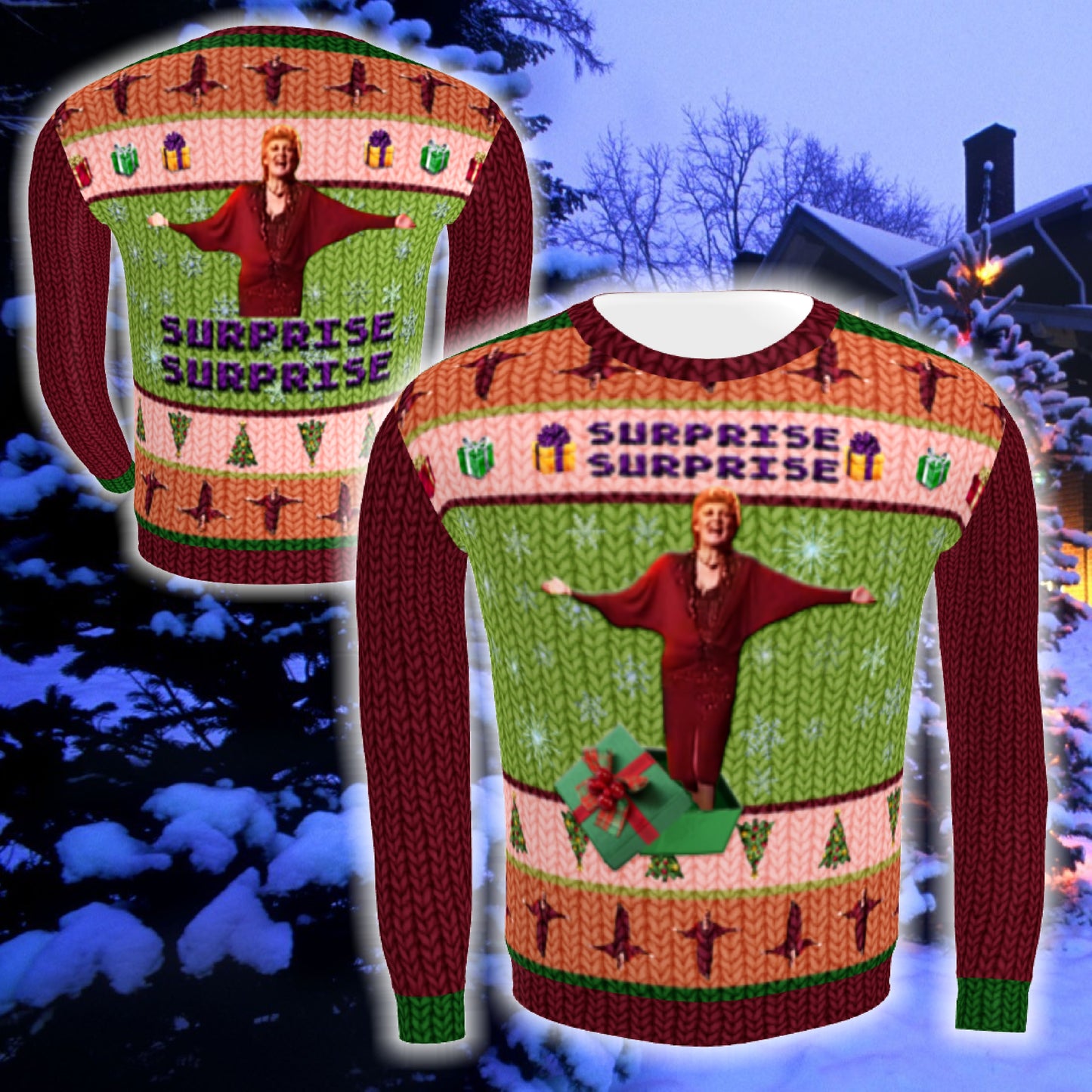 Surprise Surprise Meme Ugly Sweater Holiday Sweatshirt