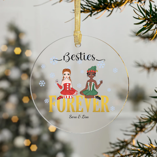 Personalized - Lady Besties, Sisters, Friends, Cousins Acrylic Ornament