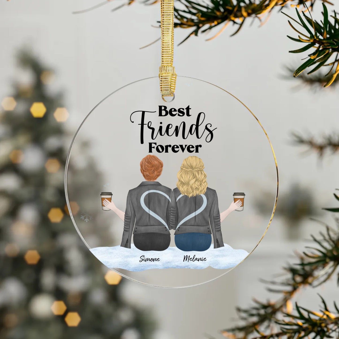 Personalized - Besties - Acrylic Ornaments